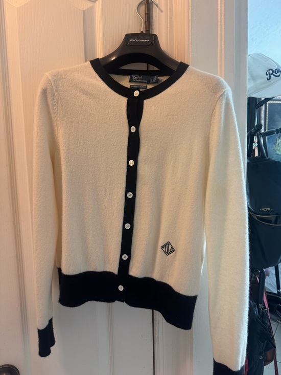 Polo Ralph Lauren Sweaters - Polo by Ralph Lauren Cream and Black Button-Front Cardigan